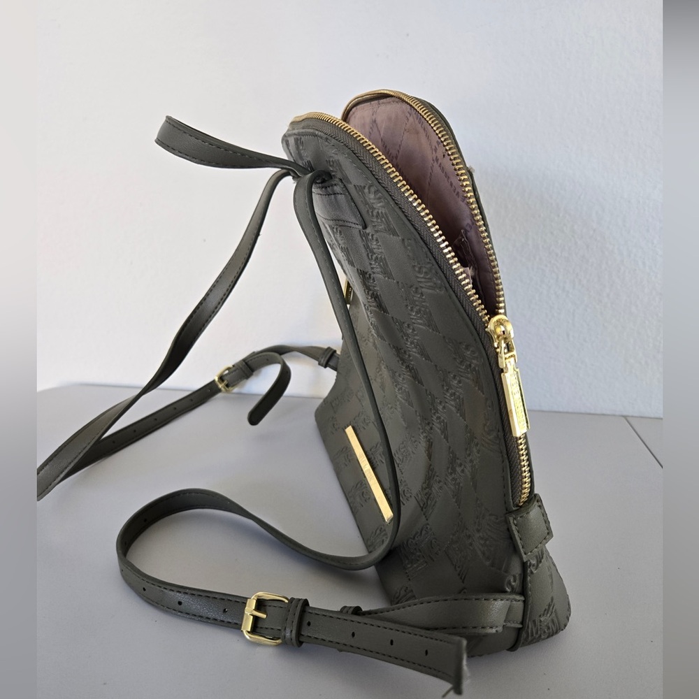 Steve Madden Olive Green Zip Top Minimalist Laptop / Computer Bag - Picture 2 of 11